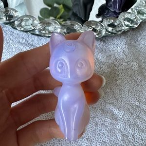 Pink opalite sailor moon Luna cat crystal